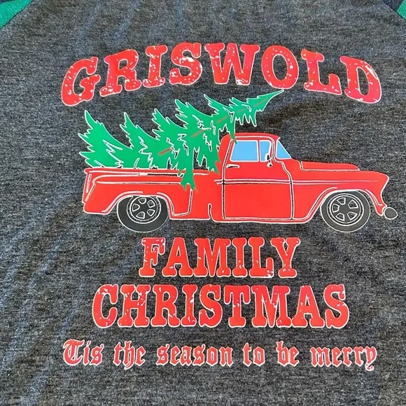 Christmas Long Sleeve Graphic Tee Plaid Sleeves and Griswold Design, Women’s XL - Picture 4 of 5